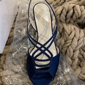 Caparos Blue Satin Dress shoes unworn